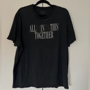 Vintage All Saints Black Graphic T-Shirt for Men